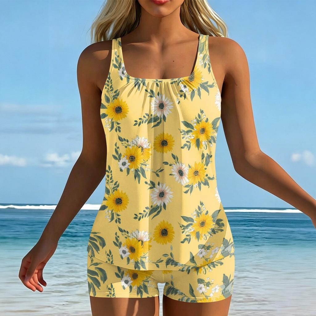 Women's Printed Split Swimsuit Sport Swimsuit Two-Piece Set