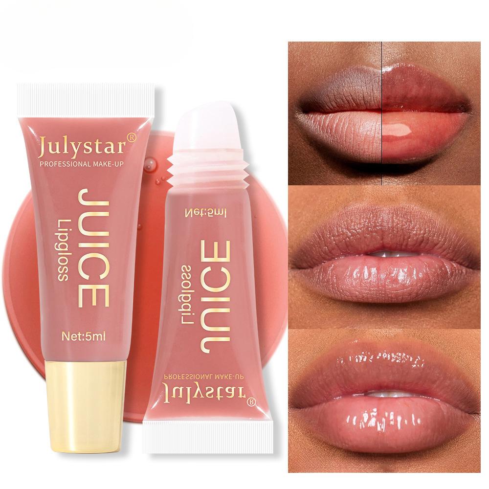 Juice Glossy Lip Oil Set, 6 Colors of Hydrating Fruit-Flavored Lip Gloss, Non-Sticky with Natural Moisturizing Ingredients