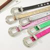 New Buckle Ring Diamond Buckle Black Fresh Sweet Belt Simple Fashionable Versatile Belt