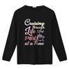 Cruising Through Life One Port At A Time And Youth T Shirt Black Vintage Washed Streetwear Breathable Comfortable Stylish
