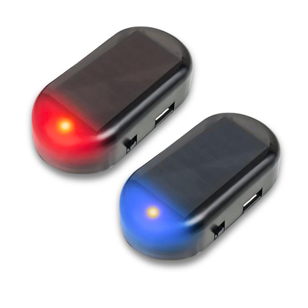 

Светодиодный автомобильный фонарь безопасности на солнечной батарее - универсальная противоугонная система с двойной зарядкой (Красно синий) 2 PC синий/красный