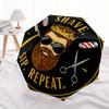 King of the Barbershop: Shave, Sip, Repeat StickerUmbrella, Portable 3-Fold Compact Umbrella,Christmas Gift ES373