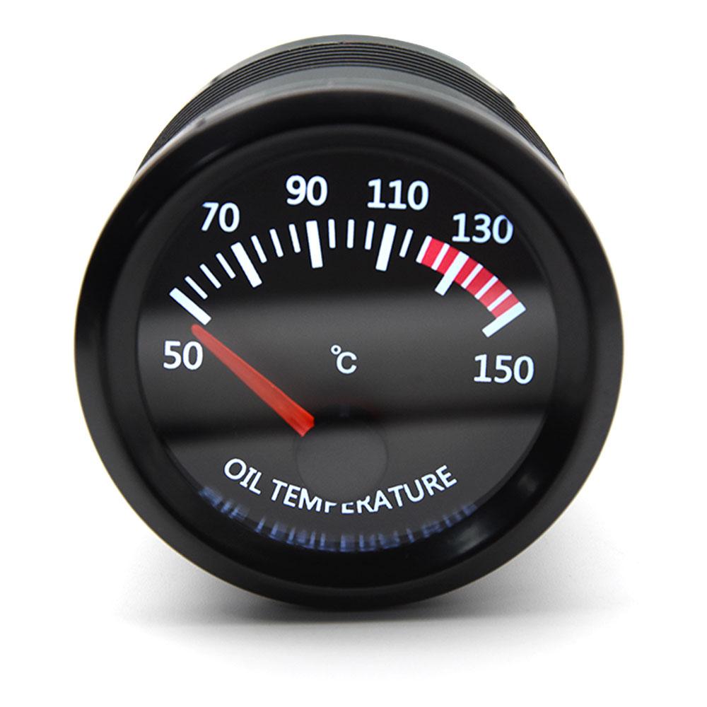 2" 52MM Oil Temperature Gauge with Sensors 50~150 Celsius 2" Gauge Universal White LED Smoke Len Digital 12V Car Truck Pointer