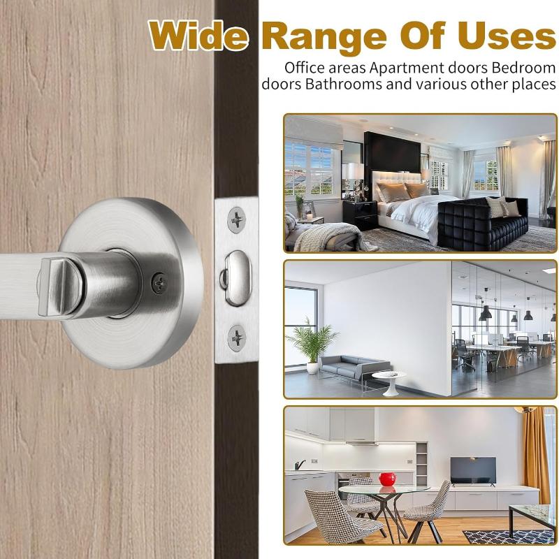 Door Handle with Lock, Reversible Door Handles, Privacy Door Lever, Internal Door Handle Knob Sets, Security Door Lock Set, Entry Door Lever with Keys