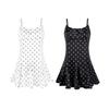 Summer '26 American Retro Polka Dot Rhinestone Strappy Dress for Women