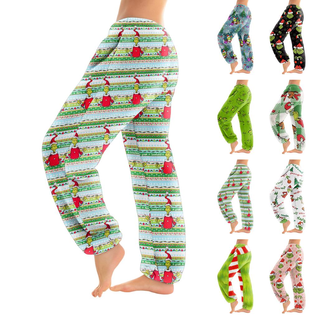 Women's Solid Color Trousers With Cuffs Casual Pants And Pajama Pants