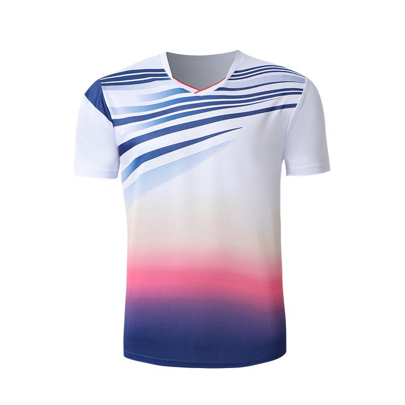 Badminton Clothes Outfit Mens and Womens Latest Short Sleeve Top Printed Tennis Table Tennis Activewear Quick-Drying