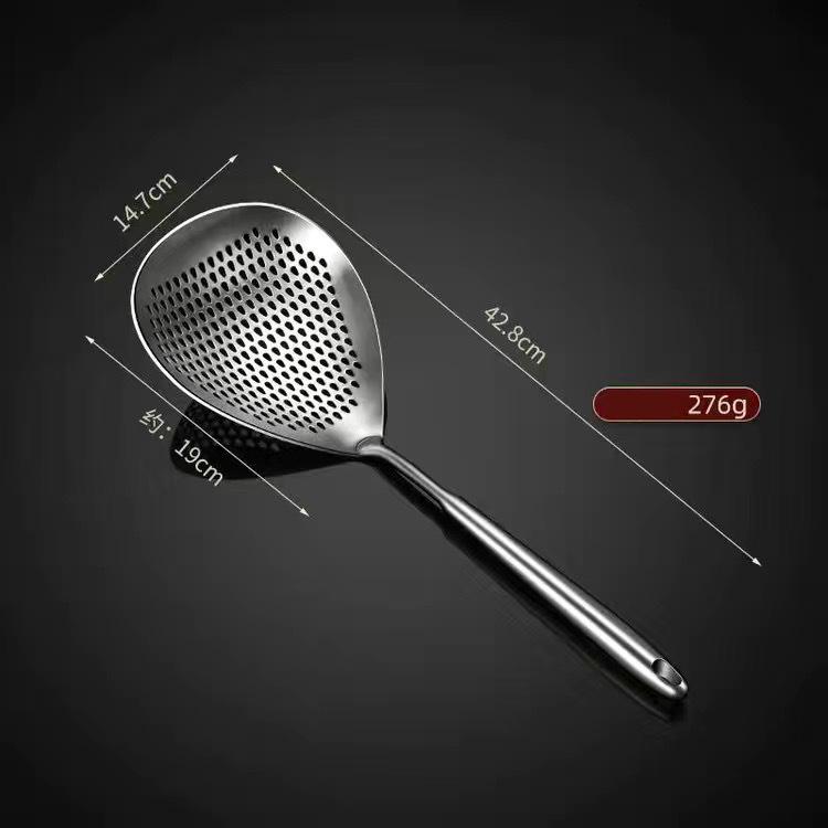 Stainless Steel Large Colander Fine Holes Skimmer Long Handle French Fries Strainer Home Gadget Kitchen Utensils Cooking Tools