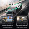 GreenYi 7 Inch IPS Screen 4 Channel Smart Blind Spot Radar BSD Alarm IP66 Waterproof DVR Monitor AHD720P Truck Backup IR Camera