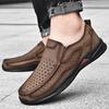 First Layer Cowhide Spring and Summer Men's Shoes Waterproof Non-Slip Outdoor Hollow Casual Shoes Men's Leather Mountaineering Men's Leather Shoes