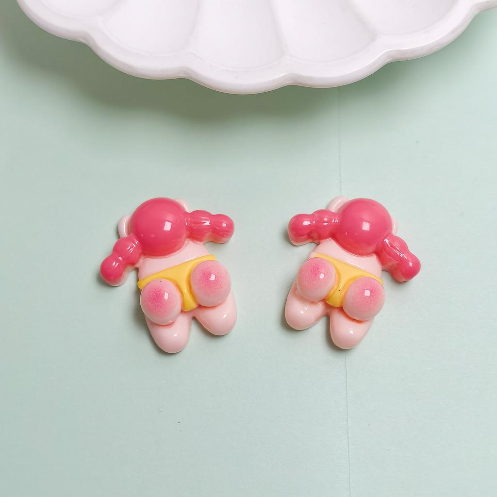 100pcs Cartoon Green Plant Flowers Flatback Resin Cabochon for Phone Hair Accessories DIY Scrapbooking Valentines Decor Craft