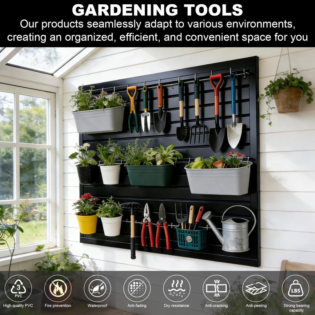 2 Pack Garage Slat Wall Storage Systems 4 X 8ft PVC Slatwall Garage Organizer High Load Capacity for Garage Workshop Storage