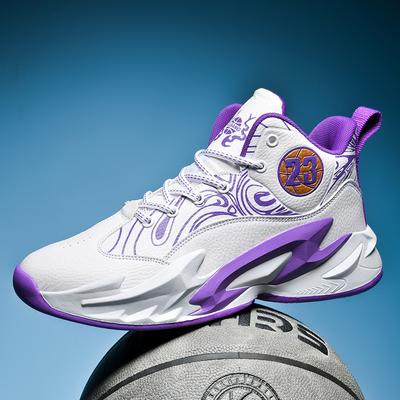 Leather Basketball Shoes Men's and Women's Boots Children's Sports Shoes Youth Student Sports Competition Training Cement Floor Sneakers