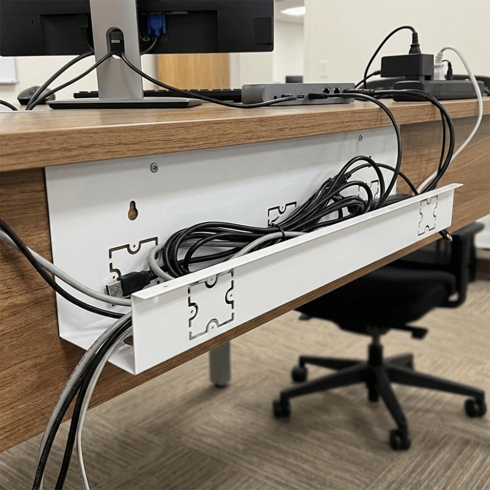 Durable Material Under-Desk Cable Management Tray U-Shape Structure Cable Organizer  Office Desk