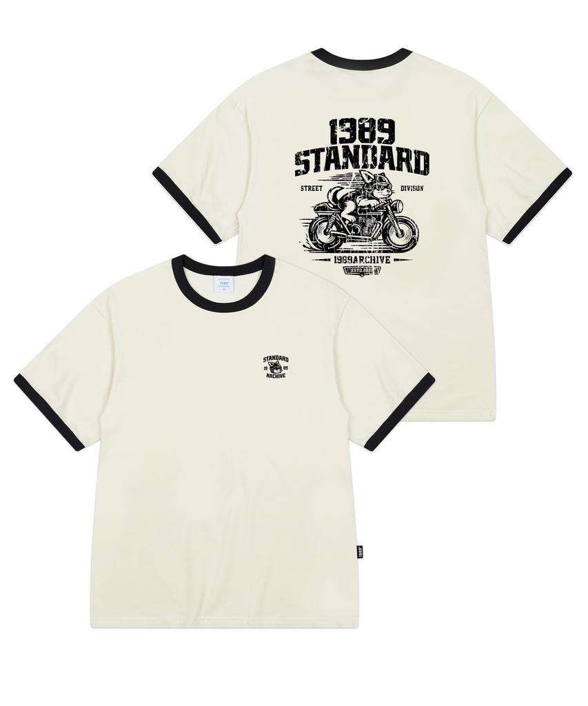 1989STANDARD Riding Dog 1989 Cool Cotton Ringer Short Sleeve (Srsstd-0261)