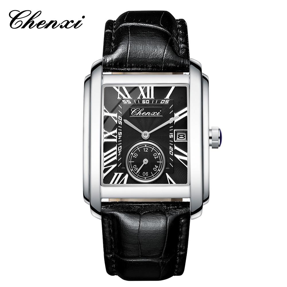 Fashion Business Watches For Men Calendar Display Quartz Watches Waterproof Leather Band Men's Wristwatch