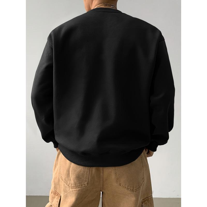 Men's Round Neck Sweatshirt For Casual Wear And Golf, Lightweight Outerwear For Autumn Winter, Plus Size.