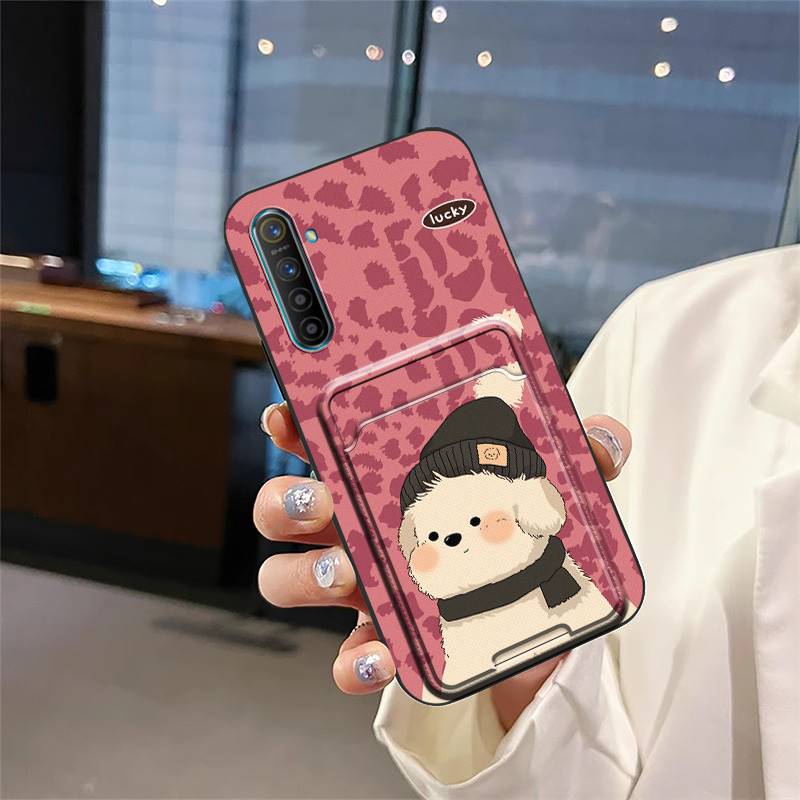 Full wrap Waterproof Phone Case For OPPO Realme X2/Realme XT/K5 Shockproof TPU Cute Card bag protective Card slot Cover