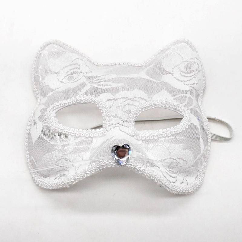 Halloween Lace Mask Half Face Female Masquerade Cosplay Animal Cat Face Black Mask