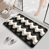 Fleece-lined Entrance Door Mat, Absorbent Floor Mat, Living Room Carpet, Bathroom Non-slip Foot Mat