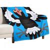 Funny Australian Magpie Cartoon Illustration Throw Blanket Cozy Warm Blanket for Bed Room Decor