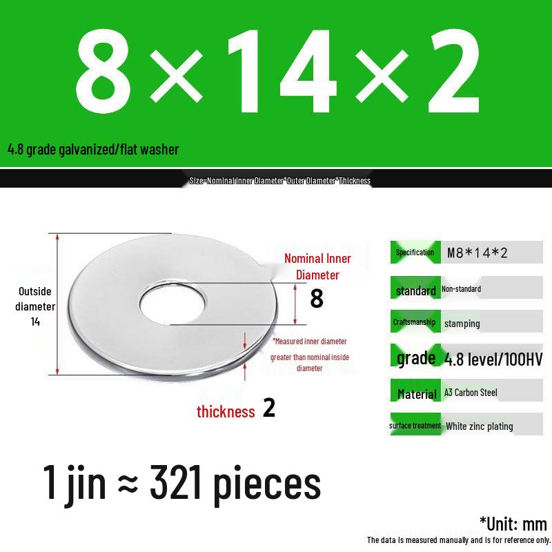 Galvanized Extra Large Thickened Metal Flat Washer (M6-M16)