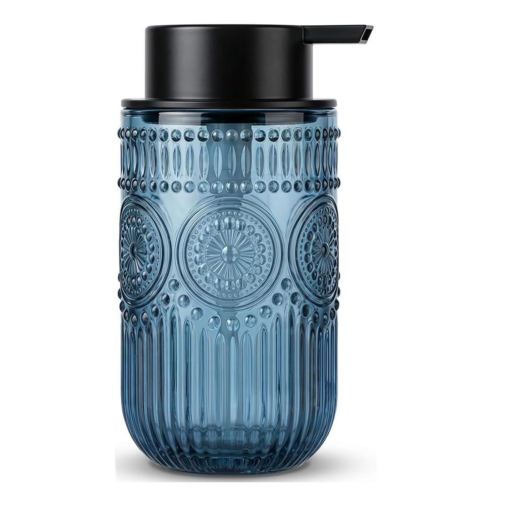 Vintage Blue Glass Foam Soap Dispenser