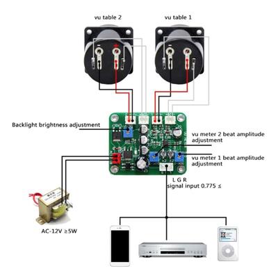 DIY Level Meter Set Power Meter Driver Board Simple Install Power Meter VU Meter  Accurate Display for Home Recording