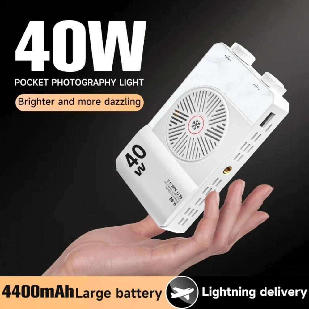40W LED Camera Light 2800K-9000K RGB Video Light 4400mAh Rechargeable Photography Lighting Portable Light Panel