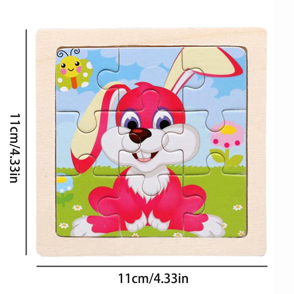 11cm/4.33in Holzpuzzle Cartoon Tier Verkehr Auto Holzpuzzles für Kinder Montessori Spiele Kinderspielzeug