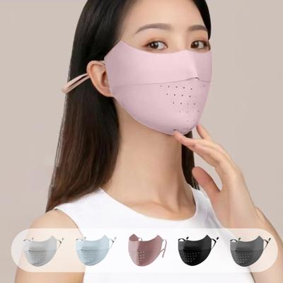 Gesichtsschutz, nahtlos, atmungsaktiv, mit Löchern, Sonnenschutz, 3D-Gesichtsschutz im schlanken Design, UPF 50, atmungsaktiver Gesichtsschutz aus Eisseidengewebe