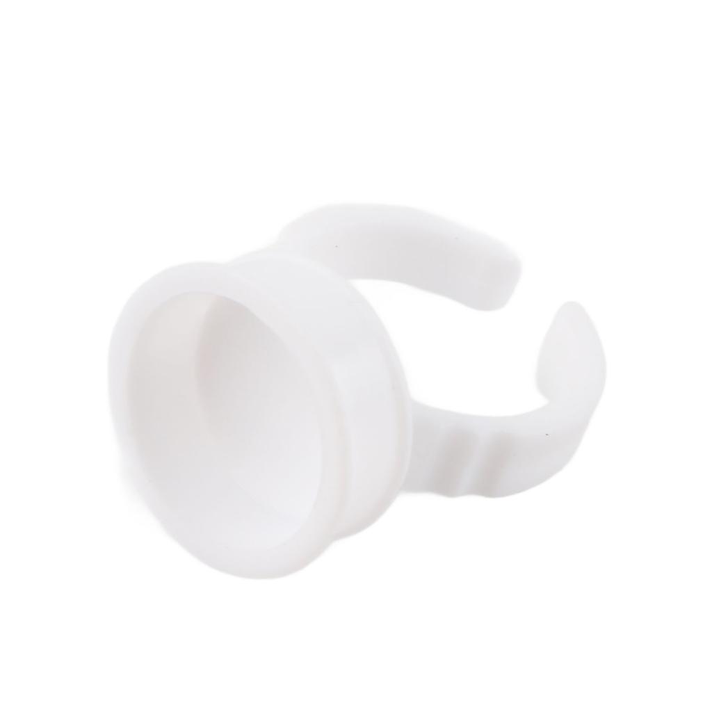 100pcs Disposable Glue Ring Pallet Holder for Eyelash Extension White Plastic Glue Pallet Tatto