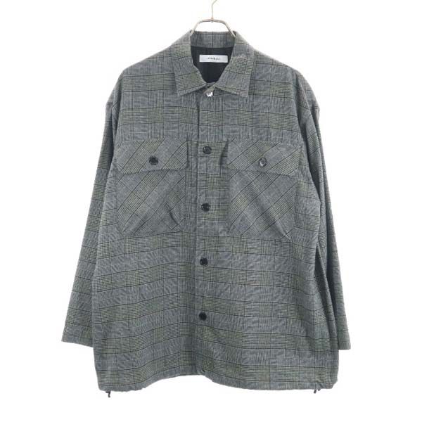 unused Johnbull Houndstooth Shirt jacket M gray Men's Used