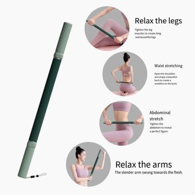 Yousheng 1/2Pcs Yoga Stick Anti-Slip Portable Pain Relief Fitness Massage Stretching Stick Pilates Training Bodybuilding Exercise Bar Home Gym Workout