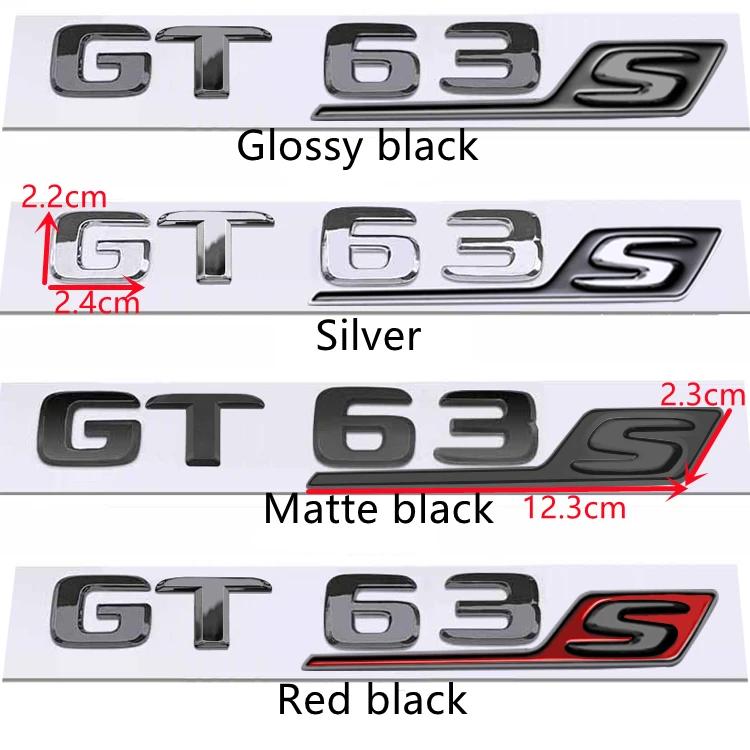 S-Abzeichen Buchstabe Emblem Styling 3D ABS Heckklappen-Aufkleber Silber Schwarz Rot Für GT GTS GT63S GT43 GT50 GT53 GT63