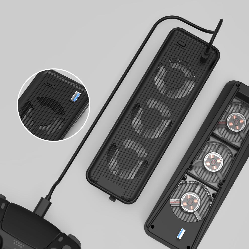 Cooling Fan LED Light Game Console Cooling Fan Quiet Cooler Fan 5500RPM with 3 Fans for Playstation 5 Disc&Digital Edition