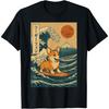 Corgi Surfing Japanese Wave T-Shirt(1)