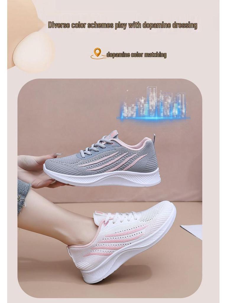 Summer 2025 Women's Fly-Knit Breathable Casual Sports Shoes - Soft Sole & Non-Slip