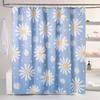 Pink Floral Shower Curtain Set Cute Daisy Girly Bathroom Curtain, Modern Aesthetic Decor Colorful Flower Shower Curtain