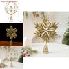 Christmas Tree Top Hollow Out Snowflakes Stars Ornament With Iron Material For Festive Decor