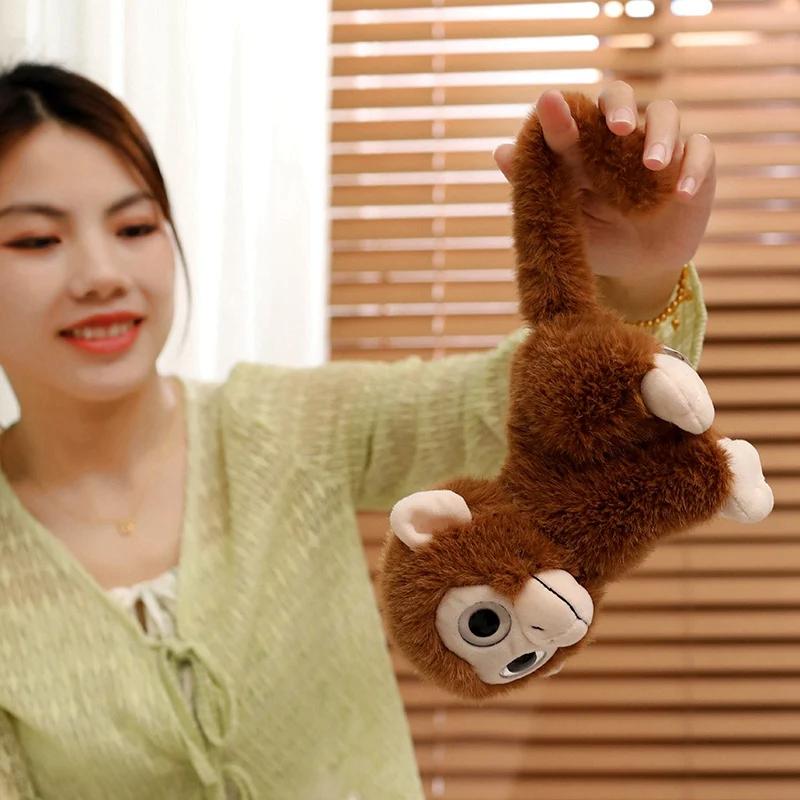 Simulation Big-Eyed Monkey Plush Toy Soft Stuffed Long Tail Monkey Doll Home Decoration Birthday Gift For Children