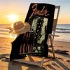 Fender Print Beach Towel Design, Soft, Lightweight. for Home Bathroom, Spa, Pool, Yoga, Surfing, Camping, Gift for Family, Friend