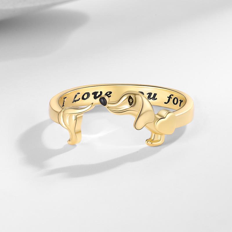 Temu New Fashion Adjustable Heart Pet Ring for Women - Niche Design Index Finger Ring