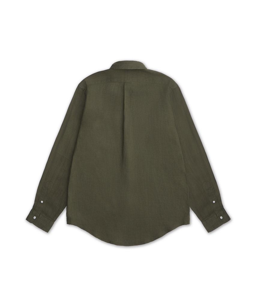 POLO RALPH LAUREN Custom Fit Linen Shirt - Dark Green