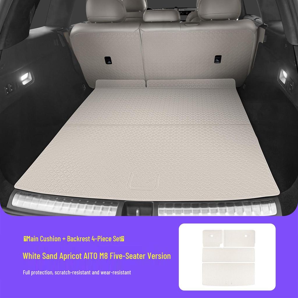 AITO M8 Trunk Mat: 3D Leather Protective Cover with Full Coverage, Tail Box Mat Decoration Accessory.