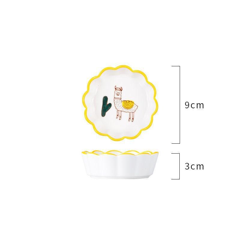 Japanese Cartoon Animal Flavor Saucer Household Creative Cute Petal Saucer Side Dishes Snacks Sauce Vinegar Saucer