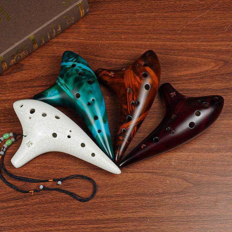 12 Hole Ceramic Ocarina Professional Alto C Key for Beginners Accurate Intonation Musical instrument Ocarina