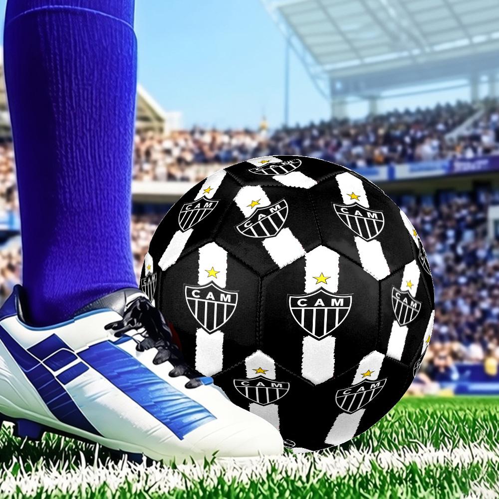 Black And White Stripes With Star Printed No. 5 Soccer Balls, High-Quality, Anti-Slip, Protective Football, A Unique Gift ,Birthdays,Christmas Gifts