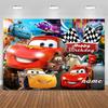 Telas de Fundo do Relâmpago McQueen, Decorações para Festa Infantil, Fundo Fotográfico, Placa Personalizada para Chá de Bebê, Acesso à Cabine de Fotos