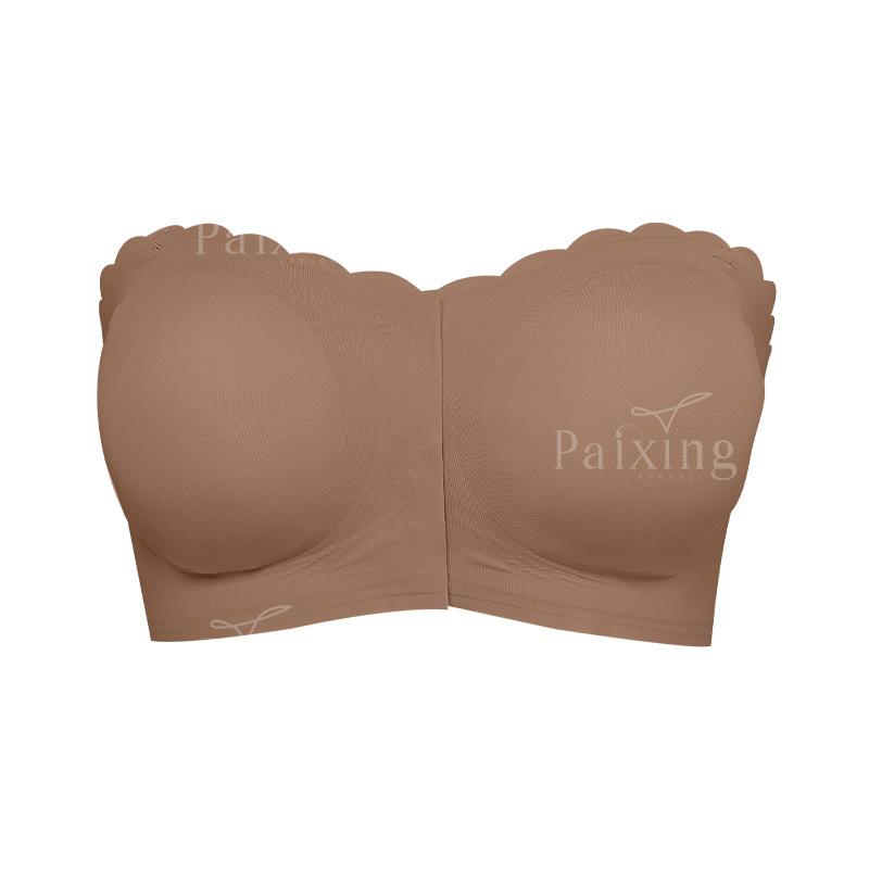 Detachable Invisible Shoulder Strap Wavy Edge Seamless Thin Plus Size Push Up Backless Bra For Women